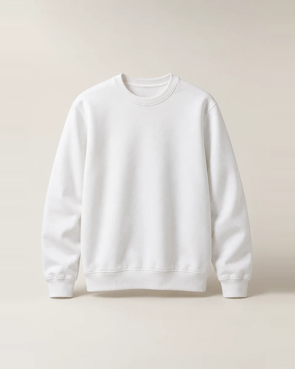 Crew-neck sweatshirt, white