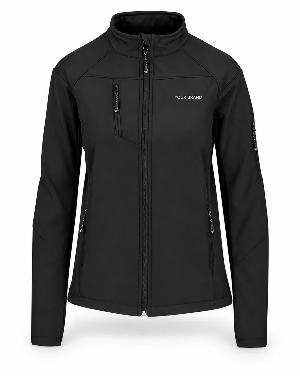 Softshell Jacket – Executive Plush-Lined, Ladies, shown with a sample logo