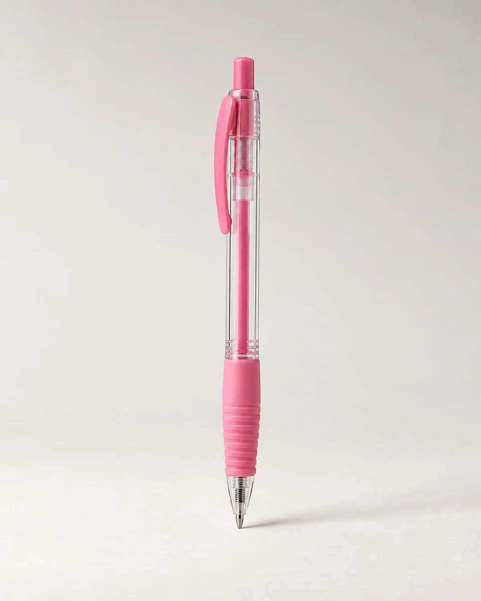 Plastic click pen, pink