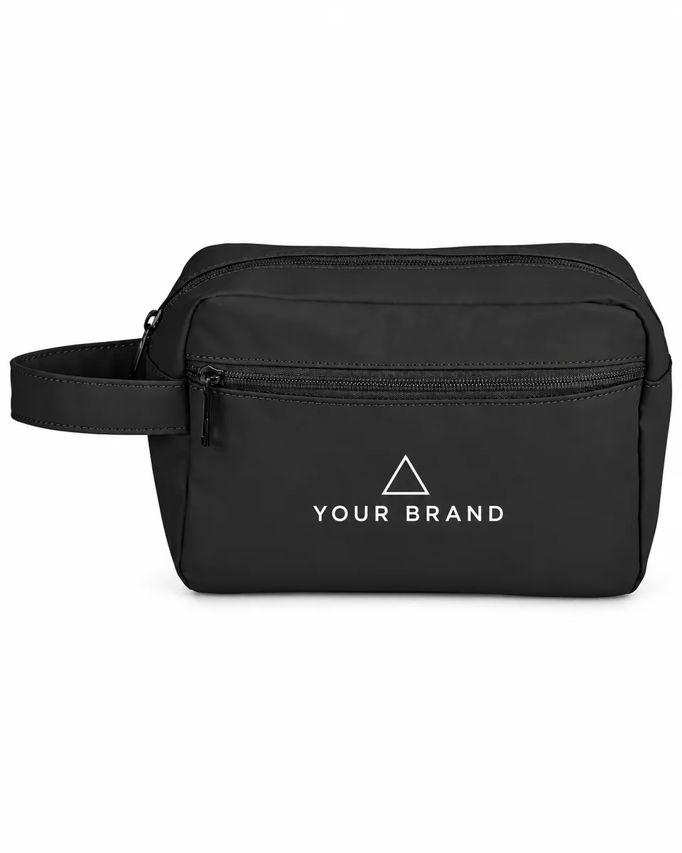 Toiletry & Travel Wash Bag – Weather-Resistant, shown with a sample logo