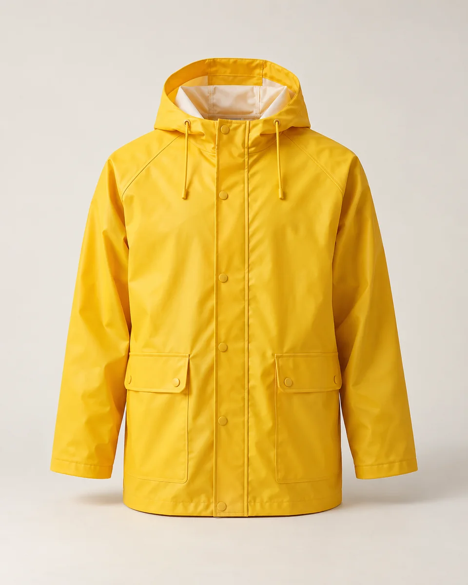 Hooded rain jacket, yellow