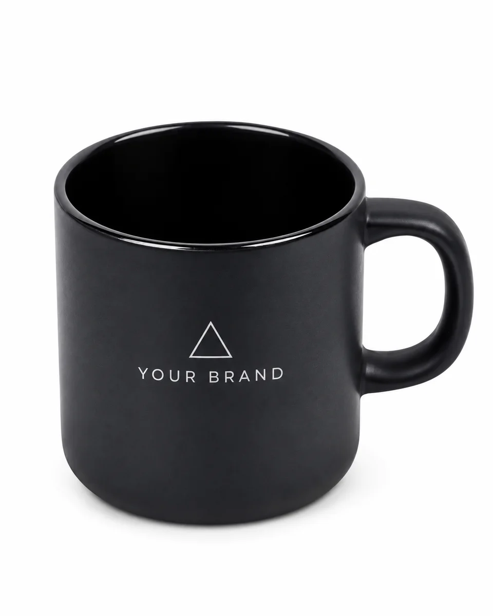Ceramic Coffee Mug – Executive Minimal, shown with a sample logo