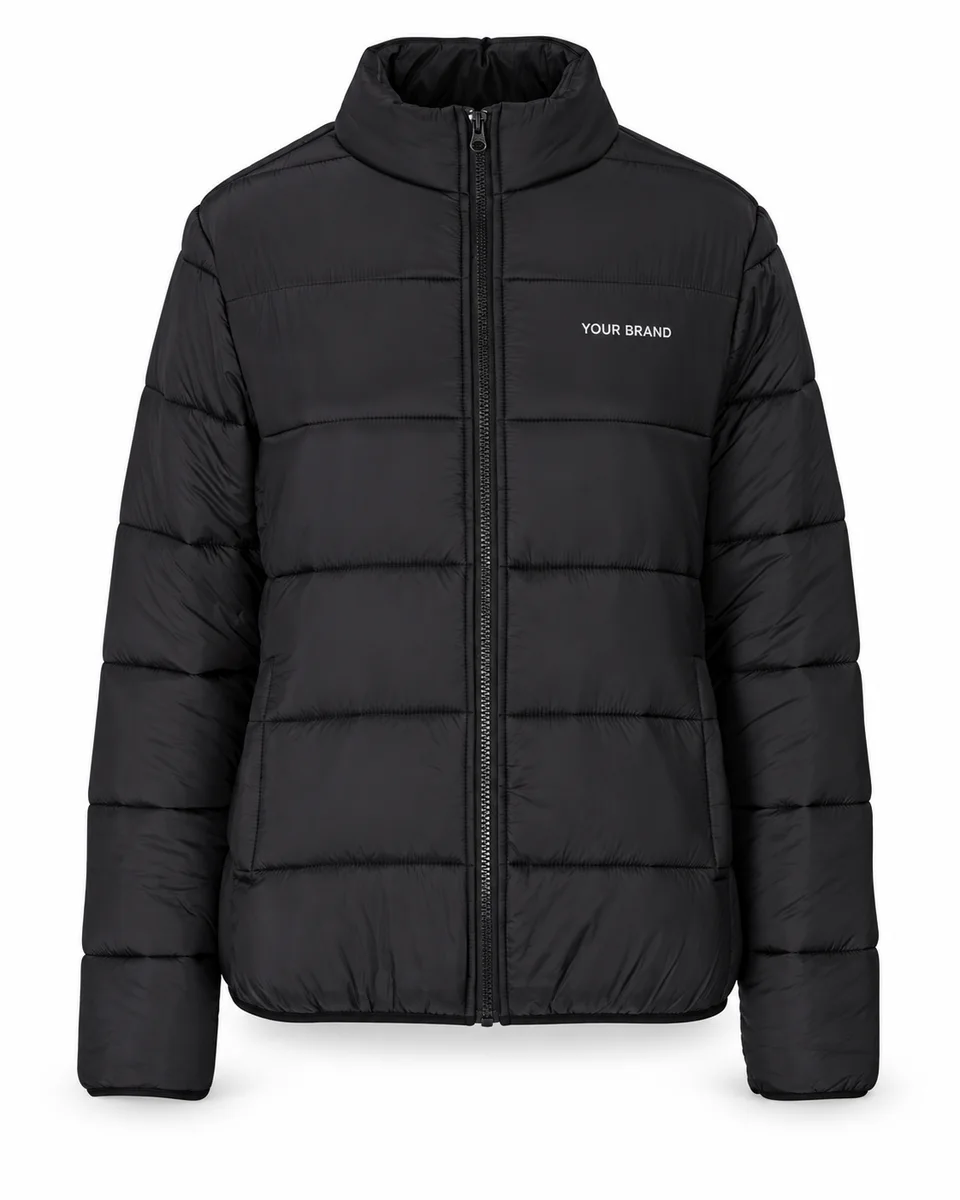 Padded & Puffer Jacket – Nylon Quilted Puffer, Ladies, shown with a sample logo