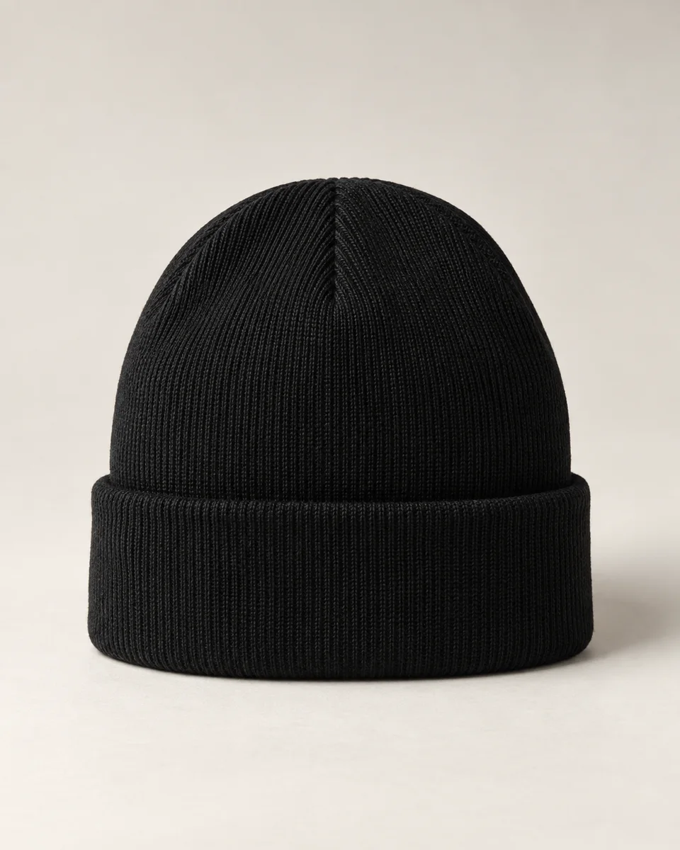 Knitted beanie, black