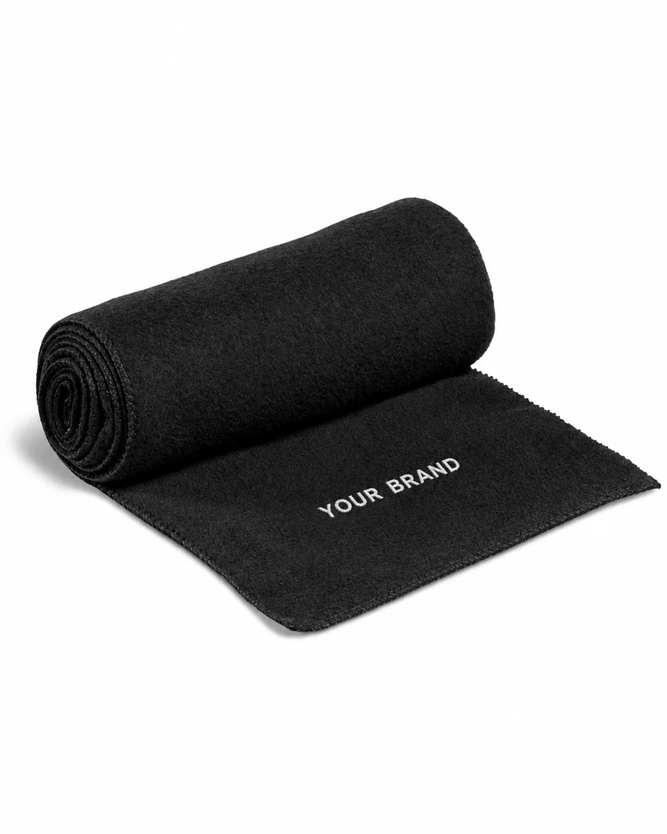 Winter Scarf – Polyester Fleece, shown with a sample logo