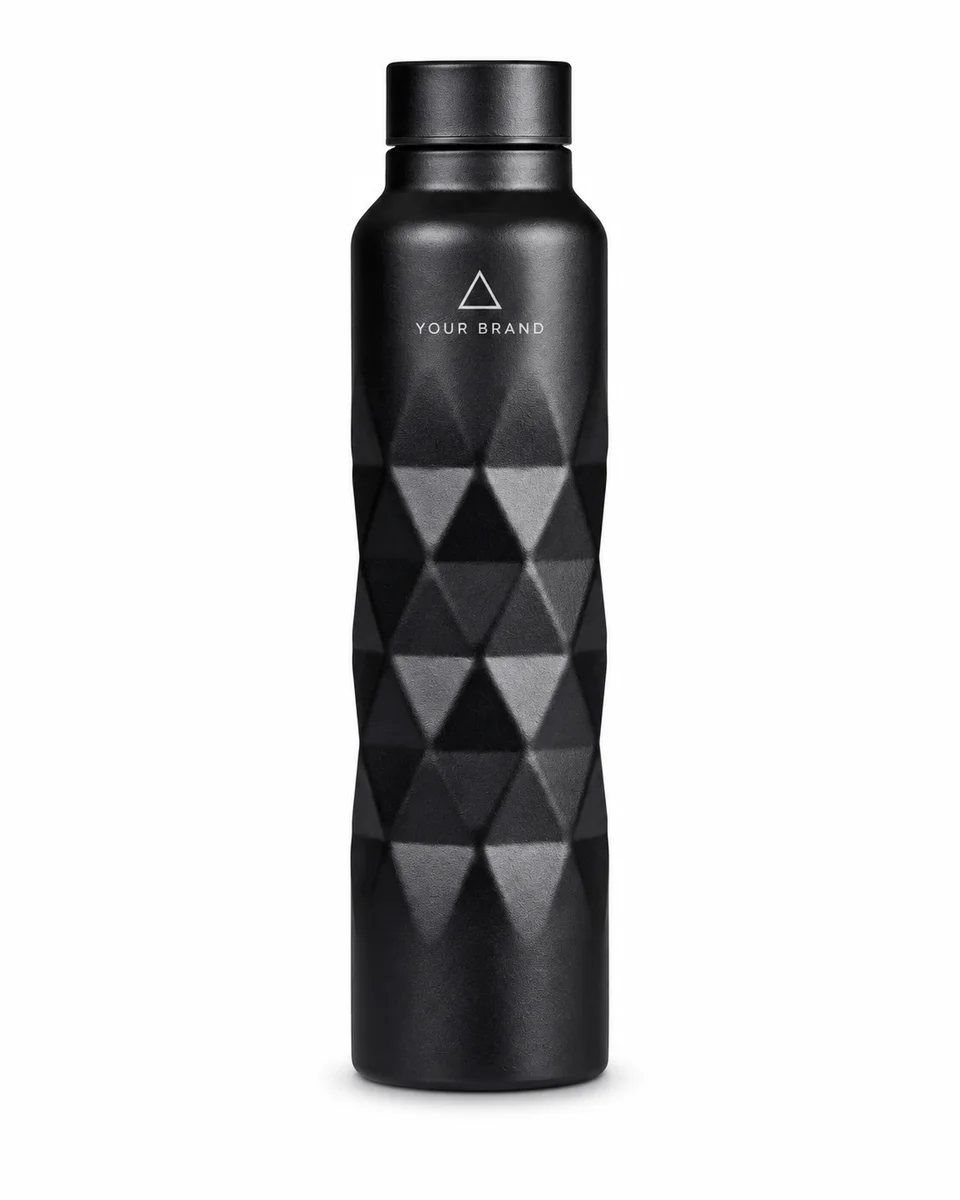 Standard Corporate Water Bottle – Premium Single-Wall, shown with a sample logo
