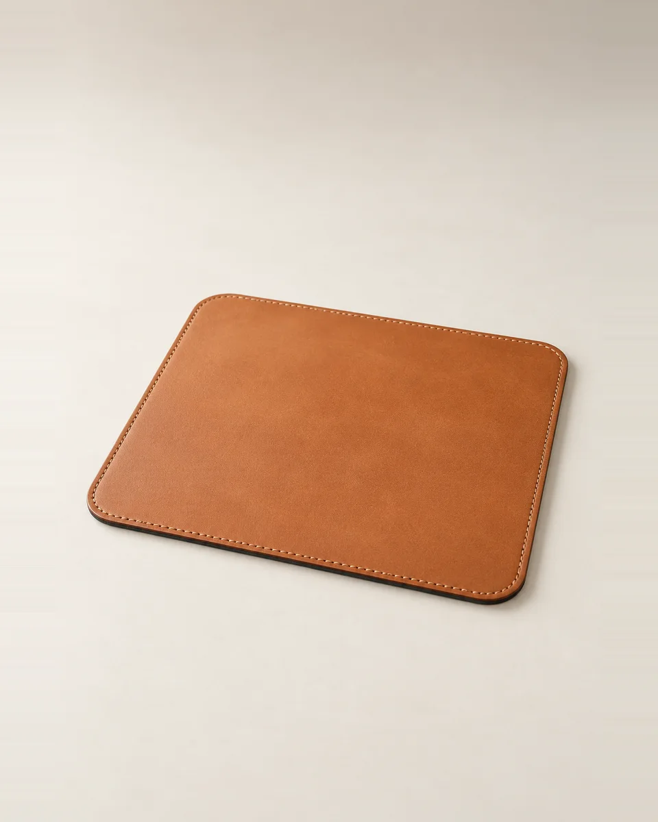 Leather mouse pad, tan