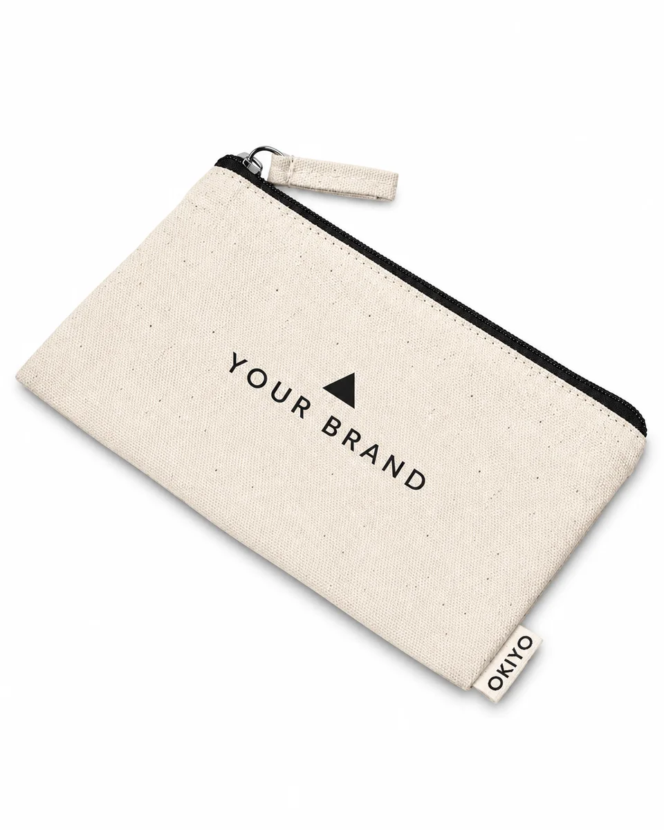 Pencil Case – Cotton, shown with a sample logo
