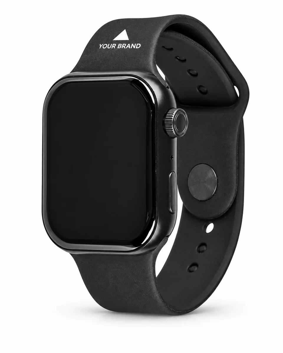 Smartwatch – Classic Square, shown with a sample logo